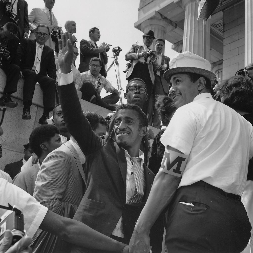 Sammy Davis Jr. among the crowd during the Civil Rights March on Washington, D.C.